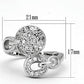 MA3W321 - Rhodium Brass Ring with AAA Grade CZ  in Clear
