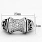 MA3W324 - Rhodium Brass Ring with AAA Grade CZ  in Clear