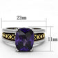 MA3W331 - Reverse Two-Tone Brass Ring with AAA Grade CZ  in Amethyst