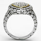 MA3W333 - Reverse Two-Tone Brass Ring with AAA Grade CZ  in Clear