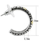 MA3W335 - Reverse Two-Tone Brass Earrings with Epoxy  in Jet