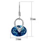 MA3W338 - Rhodium Brass Earrings with Synthetic Synthetic Glass in Sea Blue