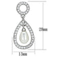 MA3W341 - Rhodium Brass Earrings with Synthetic Pearl in White