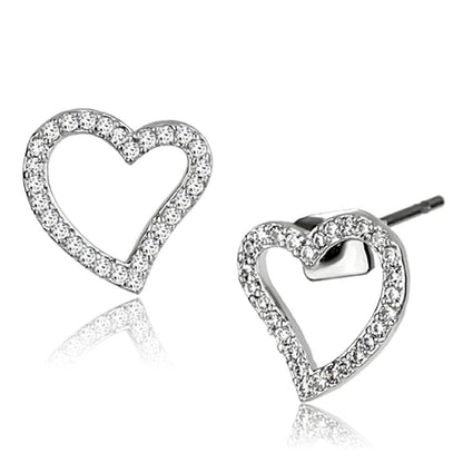 MA3W346 - Rhodium Brass Earrings with AAA Grade CZ  in Clear