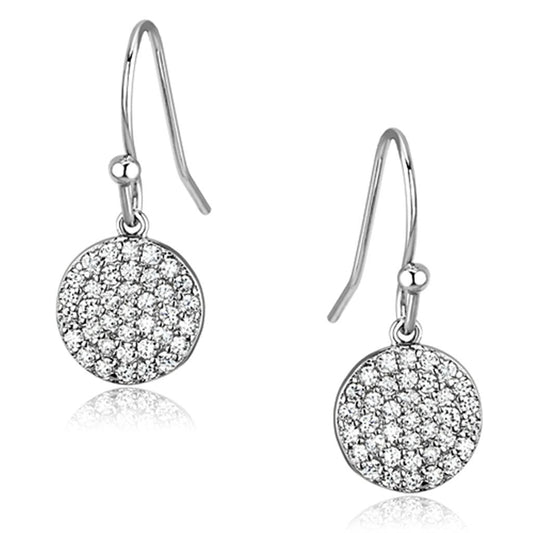 MA3W369 - Rhodium Brass Earrings with AAA Grade CZ  in Clear