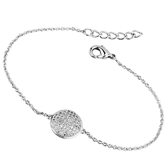 MA3W398 - Rhodium Brass Bracelet with AAA Grade CZ  in Clear