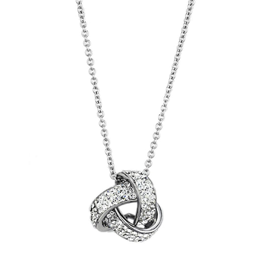 MA3W408 - Rhodium Brass Necklace with Top Grade Crystal  in Clear