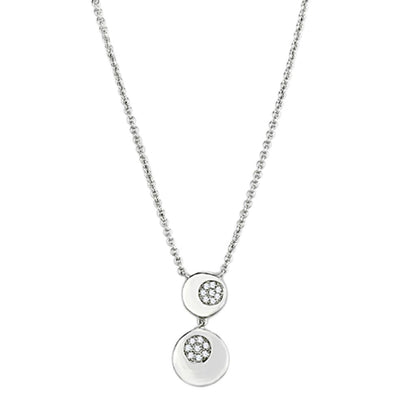 MA3W435 - Rhodium Brass Necklace with AAA Grade CZ  in Clear