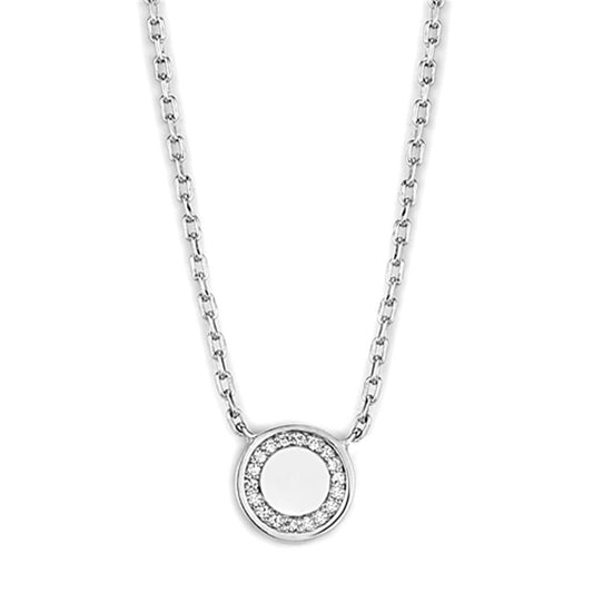 MA3W447 - Rhodium Brass Necklace with AAA Grade CZ  in Clear
