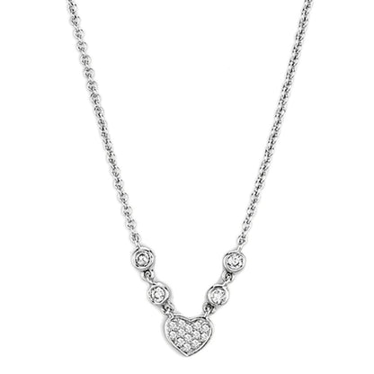 MA3W449 - Rhodium Brass Necklace with AAA Grade CZ  in Clear