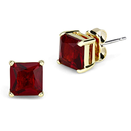 MA3W536 - Gold Brass Earrings with Synthetic Synthetic Glass in Siam