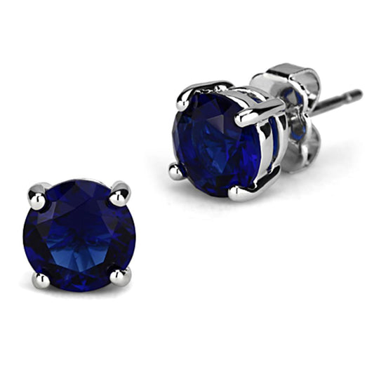 MA3W549 Rhodium Brass Earrings with Synthetic in Montana