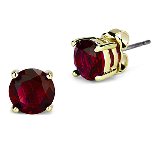MA3W550 - Gold Brass Earrings with Synthetic Synthetic Glass in Siam