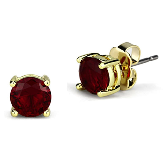 MA3W557 - Gold Brass Earrings with Synthetic Synthetic Glass in Siam