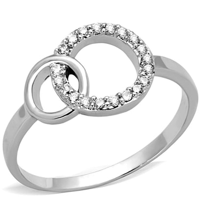 MA3W756 - Rhodium Brass Ring with AAA Grade CZ  in Clear