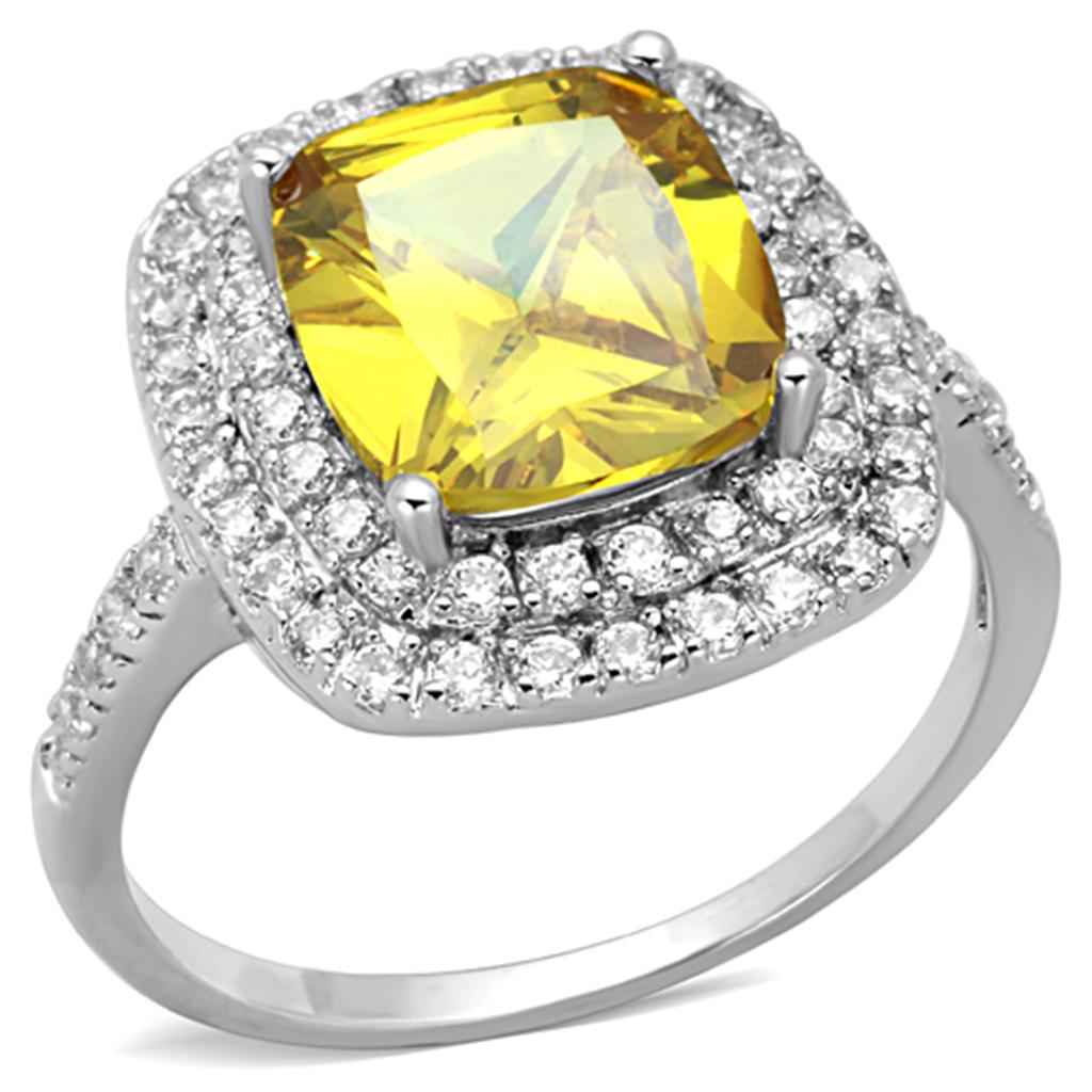 MA3W760 - Rhodium Brass Ring with AAA Grade CZ  in Topaz