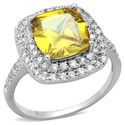 MA3W760 - Rhodium Brass Ring with AAA Grade CZ  in Topaz