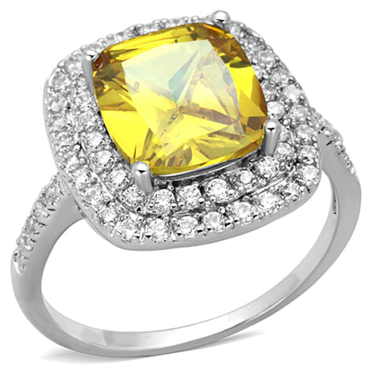 MA3W760 - Rhodium Brass Ring with AAA Grade CZ  in Topaz