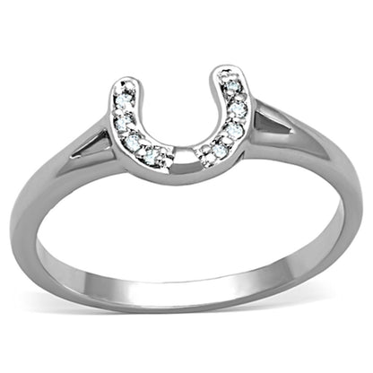 MA3W762 - Rhodium Brass Ring with AAA Grade CZ  in Clear