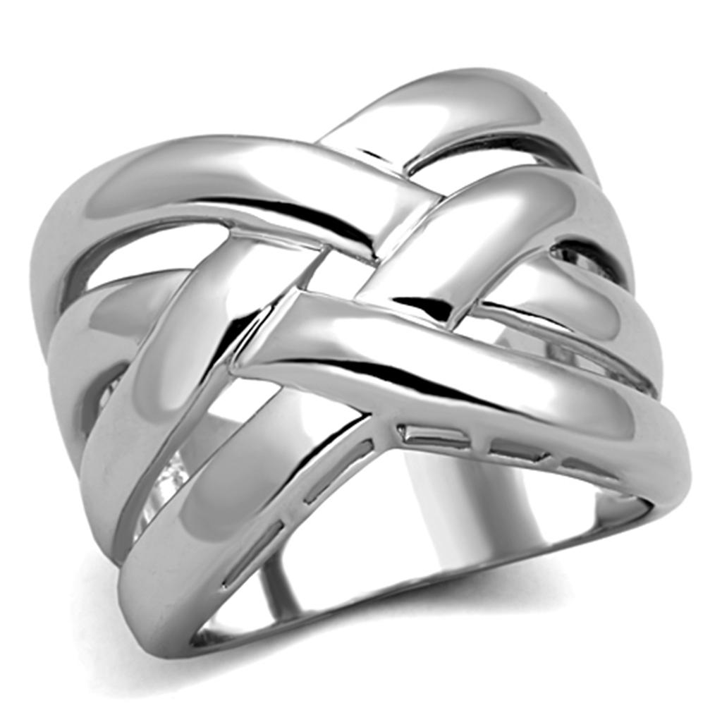 MA3W784 - Rhodium Brass Ring with No Stone