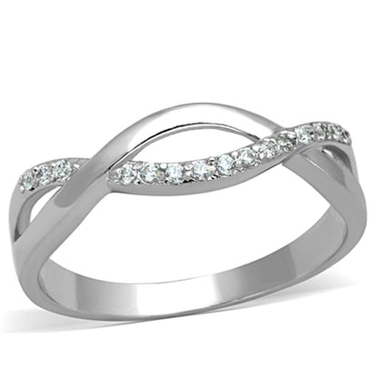 MA3W796 - Rhodium Brass Ring with AAA Grade CZ  in Clear