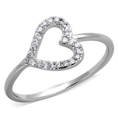 MA3W866 - Rhodium Brass Ring with AAA Grade CZ  in Clear