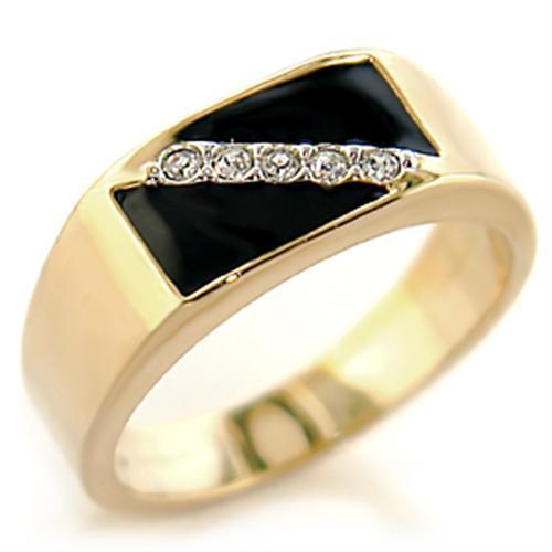 MA414701 - Gold+Rhodium Brass Ring with Top Grade Crystal  in Clear