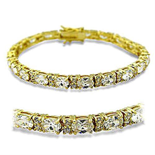 MA415502 - Gold Brass Bracelet with AAA Grade CZ  in Clear
