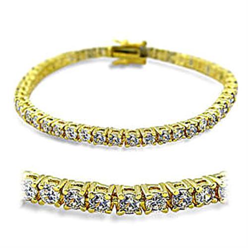 MA415904 - Gold Brass Bracelet with AAA Grade CZ  in Clear