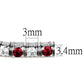 MA46902 - Rhodium Brass Bracelet with Synthetic Garnet in Ruby