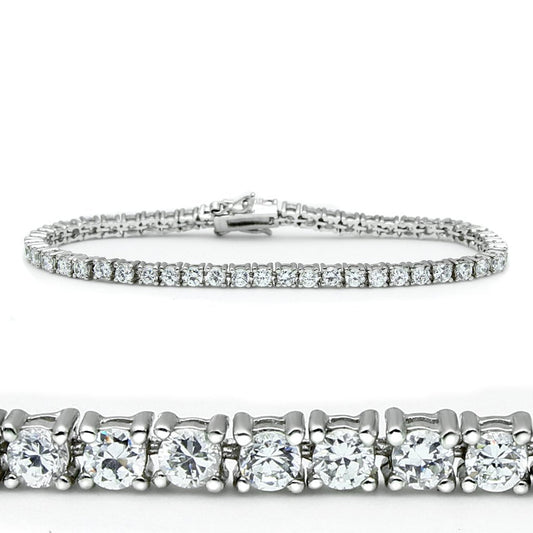 MA46905 - Rhodium Brass Bracelet with AAA Grade CZ  in Clear