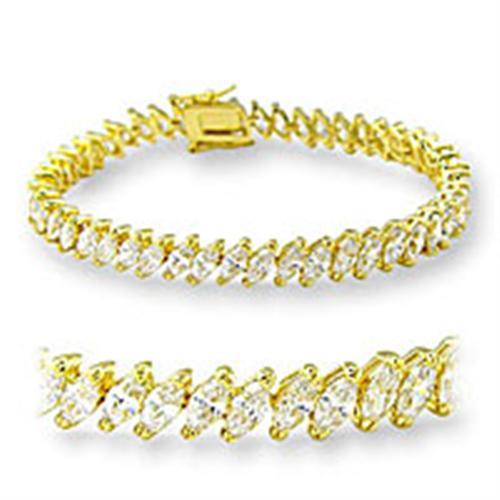 MA47105 - Gold Brass Bracelet with AAA Grade CZ  in Clear