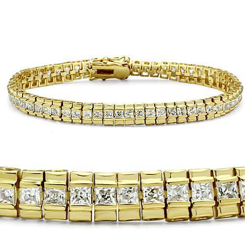MA47303 - Gold Brass Bracelet with AAA Grade CZ  in Clear
