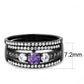 MADA001 - IP Black(Ion Plating) Stainless Steel Ring with AAA Grade CZ  in Amethyst