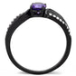 MADA003 - IP Black(Ion Plating) Stainless Steel Ring with AAA Grade CZ  in Amethyst
