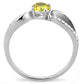 MADA005 - High polished (no plating) Stainless Steel Ring with AAA Grade CZ  in Topaz