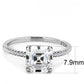 MADA008 - High polished (no plating) Stainless Steel Ring with Cubic  in Clear