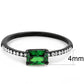 MADA010 - IP Black(Ion Plating) Stainless Steel Ring with AAA Grade CZ  in Emerald