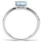 MADA011 - High polished (no plating) Stainless Steel Ring with AAA Grade CZ  in Sea Blue