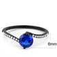 MADA012 - IP Black(Ion Plating) Stainless Steel Ring with Synthetic Spinel in London Blue