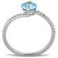 MADA014 - High polished (no plating) Stainless Steel Ring with AAA Grade CZ  in Sea Blue