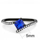 MADA016 - IP Black(Ion Plating) Stainless Steel Ring with Synthetic Spinel in London Blue