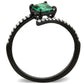 MADA017 - IP Black(Ion Plating) Stainless Steel Ring with AAA Grade CZ  in Emerald