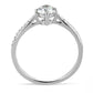 MADA018 - High polished (no plating) Stainless Steel Ring with AAA Grade CZ  in Clear