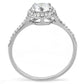 MADA022 - High polished (no plating) Stainless Steel Ring with AAA Grade CZ  in Clear