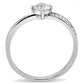 MADA025 - High polished (no plating) Stainless Steel Ring with AAA Grade CZ  in Clear