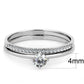 MADA026 - High polished (no plating) Stainless Steel Ring with AAA Grade CZ  in Clear