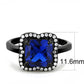 MADA027 - IP Black(Ion Plating) Stainless Steel Ring with Synthetic Spinel in London Blue