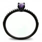 MADA032 - IP Black(Ion Plating) Stainless Steel Ring with AAA Grade CZ  in Amethyst