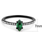MADA033 - IP Black(Ion Plating) Stainless Steel Ring with AAA Grade CZ  in Emerald
